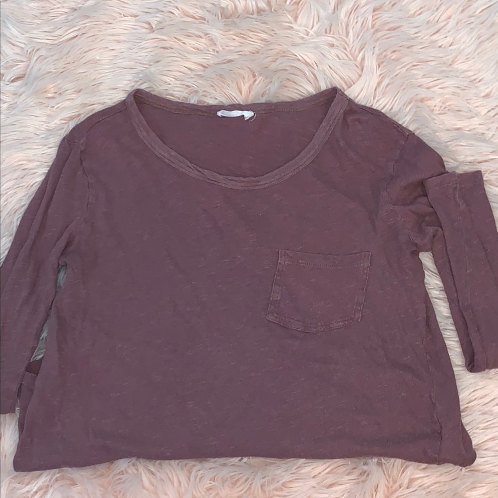 LUSH- Burgundy long sleeve tee